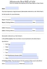 The transaction is contained in the document. Free Minnesota Boat Bill Of Sale Form Pdf Word Doc