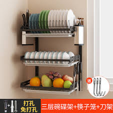 Just like in a restaurant kitchen, we've focused on durable materials and smart wall storage that provides the space needed for all creative home cooks. Black Stainless Steel Kitchen Rack Wall Mounted Dish Rack Knife And Chopsticks Drain Rack Free Of Holes To Dry The Bowl Storage Bowl Zoppah Com Zoppah Online