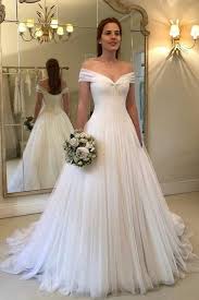 Pleated Wedding Dress Off The Shoulder Wedding Dress Ivory Wedding Gowns Tulle Skirt Sol White Bridal Gown Off Shoulder Wedding Dress Simple Tulle Wedding Gown