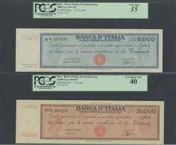 Poti plati cam peste tot cu cardul. 1968 Banca D Italia 5 000 Lire 1943 10 000 Lire 1947 Pick 86 8