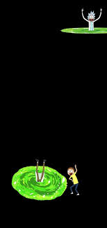 Rick And Morty Portal 2 By Scubarj Galaxy S10 Hole Punch Wallpaper