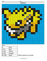 Search through 623,989 free printable colorings at getcolorings. Jolteon Pokemon Multiplication Coloring Squared