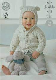 Knittingpattern #hoodedcardigan #babyjacket buy pdf knitting pattern on etsy create this simple, free knitting pattern for baby with this knitting tutorial with mary beth temple. K4319 Baby 39 S Easy Knit Long Sleeve Hooded Cardigan With Ears Knitting Patt Baby Boy Knitting Patterns Baby Cardigan Knitting Pattern Baby Knitting Patterns