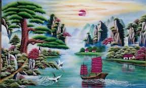 Gemstone Painting Vietnamese Water Colour 13 Gemstone Painting Painting Gemstone Art Asian Painting