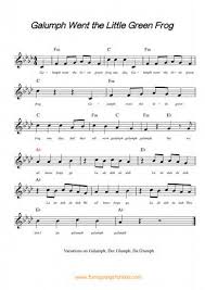 Free Sheet Music Chords And Lyrics For The Children S Song Galumph Went The Little Green Frog Childrens Songs Funny Songs For Kids Children Songs Lyrics