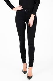 Black Jeans High Rise Skinny Santana Dnbst Tommy Jeans