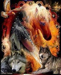 Wolves Indian Girl W Horse Native American Pictures Native American Wolf Native American Art