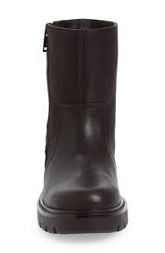Ugg Polk Black Leather Biker Boots Lyst