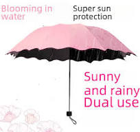 Water Flowering Umbrella Manufacturers Folding Advertising Gift Umbrellas  Black Rubber Rain And Shine Dual-use Three-fold Sun Umbrella