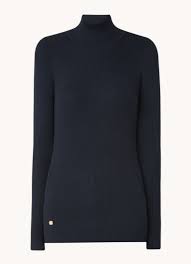 Mini broderie au logo rl. Ralph Lauren Pull A Col Roule Avec Structure Cotelee Bleu Fonce De Bijenkorf