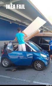 Why Would You Bring A Smart Car To Ikea There S So Many Awesome Things To Bring Home Smart Witze Lustige Humor Bilder Lustige Bilder