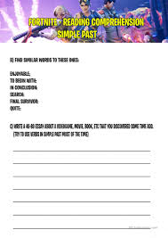 The fortnite obsession is there to last. Fortnite Simple Past Reading Comprehension English Esl Worksheets For Distance Learning And Physical Classrooms