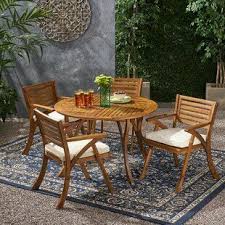 Foundstone Anthony Outdoor Patio 7 Piece Teak Dining Set Wayfair In 2020 Patio Dining Set Outdoor Dining Set 5 Piece Dining Set