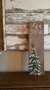 Christmas Winter Reclaimed Wood Pallet Art Let It Snow Hand Painted Pine Tree Christmas Decorations Upcycled Shab Christmas Diy Christmas Crafts Xmas Crafts