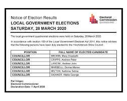 Notice Of Election Results