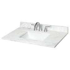 Modular vanity tops 31 x 19 solid white cultured marble vanity top and bowl. Bathroom Vanity Tops At Lowes Com