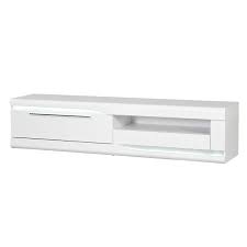 Ensemble de meubles,meuble tv, ilumin. Meuble Tv 2 Tiroirs Blanc Laque Brillant A Leds Pesmes Univers Salon