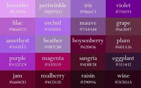 Shades Of Purple In 2019 Shades Of Purple Names Purple