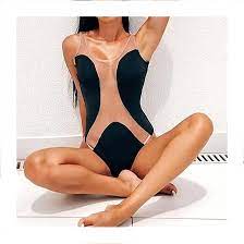 Transparent one piece bathing suit