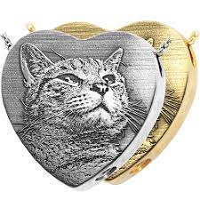 Custom glass pet cremation jewelry, such as beautiful pendants, glowglobes, and touchstones, contain a tiny amount of your pets' ashes and are a unique and very personal piece to a convenient and simple collection kit is mailed to you (or the pet crematory handling the cremation, if you prefer). Custom Pet Photo Heart Pendant Pet Cremation Jewelry Memorial Gallery Pets