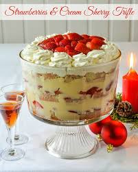 Strawberries And Cream Sherry Trifle A Real Old Fashioned Homemade Recipe Recipe In 2020 Sherry Trifle Recipe Strawberries And Cream Trifle