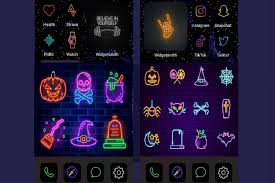 Apple's new ios 14 update is here, and while we still can't get over how beautiful it is, it's also a little overwhelming. Best Halloween Neon App Icons For Ios 14 Home Screen For Iphone Free My Blog
