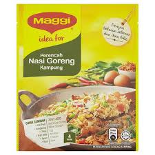 Nasi goreng kampung membutuhkan bawang, cabai, terasi, telur, garam, dan gula. Maggi Perencah Nasi Goreng Kampung 37g Tesco Groceries