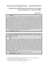 Pdf The Risks That Will Threaten Going Concern And Control Recommendations Case Study On Smes