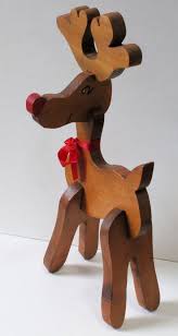 Large 15 Wooden Vintage Rudolph The Red Nosed Reindeer Christmas Decoration Christmas Reindeer Decorations Wooden Reindeer Wooden Christmas Decorations