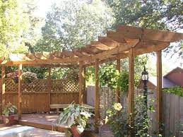 Check spelling or type a new query. Exterior Small Curved Wooden Pergola Design For Corner Space Plus L Shape Bench And Hanging Potted Plants Pergola Id Pergola Building A Pergola Outdoor Pergola