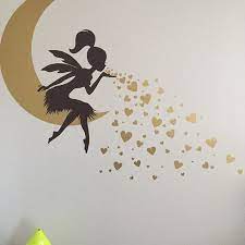 Butterfly bedroom butterfly wall decals bedroom themes bedroom decor bedroom ideas wall decor painting rainbow in a nursery. Fairy Wall Decal Fairy Blowing Hearts Fairy Blowing Kisses Etsy Wall Decal Fairy Wall Painting Decor Simple Wall Paintings