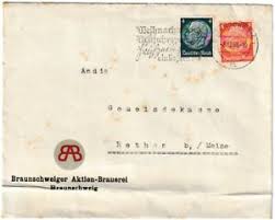 Insgesamt sind es 20 stück mit jeweils 1,50 euro. Briefumschlag Braunschweiger Aktien Brauerei Bab Mit Stempel Briefmarke 1938 Ebay