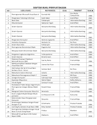 We did not find results for: Daftar Buku Perpustakaan