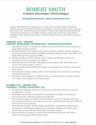 content developer resume samples