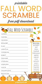 Fall Word Scramble For Kids Free Printable Worksheet Fall Words Autumn Activities For Kids Kids Worksheets Printables