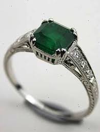 Vintage Emerald Engagement Ring This Reminds Me Of My Chemistry Teacher In High Emerald Ring Vintage Vintage Emerald Engagement Ring Emerald Engagement Ring
