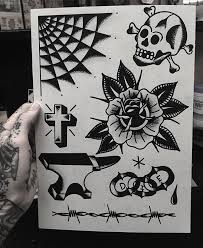 Finished Off This Flash Page This Afternoon All Designs Available To Be T Traditional Black Tattoo Old School Tattoo Designs Traditional Tattoo Black And White