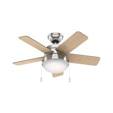 Flush mount ceiling fan with simulated wood finish. Hunter Tarrant 36 In Led Indoor Brushed Nickel Ceiling Fan 59304 The Home Depot