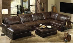 Living Room Distressed Brown Leather Sectional With Letter U Shaped Sofa Also Living Room Oversized Sectional Sofa Brown Sectional Sofa Leather Sectional Sofas