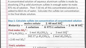 We can express concentration in different ways like concentration by percent or by moles. Chemistry 101 Calculating Ion Concentration By Molarity And Solution Dilution Youtube