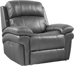Trevino Smoke Leather Dual Power Recliner Brown Leather Recliner Chair Recliner Chair Power Recliners