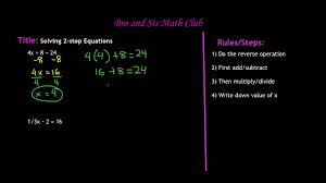 You can also visit the following web pages on different stuff in math. 6th Grade Math Solving Two Step Equations Youtube