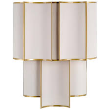 Regency hill mid century modern wall sconce nickel hardwired 21 high fixture white linen shade for bedroom bathroom living room. 21st Century Maxi Shade Wall Lamp By Officina Luce Gray Linen And Brass Shades For Sale At 1stdibs
