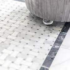 The most common materials for bathroom tile flooring are ceramic tiles, porcelain tiles, terracotta tiles, cement tiles and natural stone such as slate, travertine. Gray Border Tiles Design Ideas