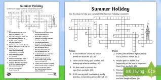 Check spelling or type a new query. Summer Holiday Crossword Primary Resource Teacher Made