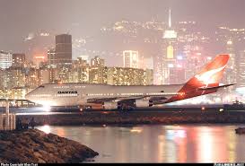 Qantas Boeing 747 400 Hong Kong Kai Tak International Hkg Aviation Klm Royal Dutch Airlines Boeing