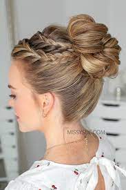 Double Lace Braid High Bun Missy Sue High Bun Hairstyles Big Hair Updo Long Hair Styles