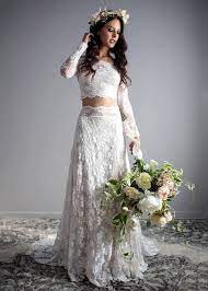 Trending Top 10 Two Piece Wedding Dresses For 2018 Oh Best Day Ever Crop Top Wedding Dress Top Wedding Dresses 2 Piece Wedding Dress