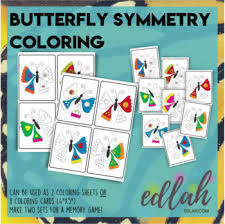 When your paint has dried, trace the butterflies on the painted side of the paper plate. Symmetry Coloring Worksheet Teachers Pay Teachers