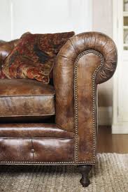 Encompassing Old World British Style And Workbench Artistry Our Wessex Sofa Is Draped In Th Leather Sofa Distressed Leather Couch Shabby Chic Table And Chairs